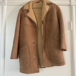 Genuine Vintage Suede David Church Shearling Coat